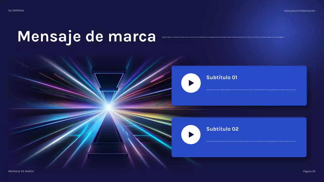 Presentación de TI moderna en color azul