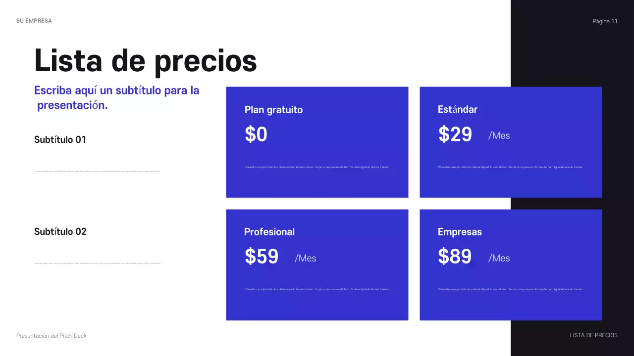 Presentación empresarial moderna en color azul