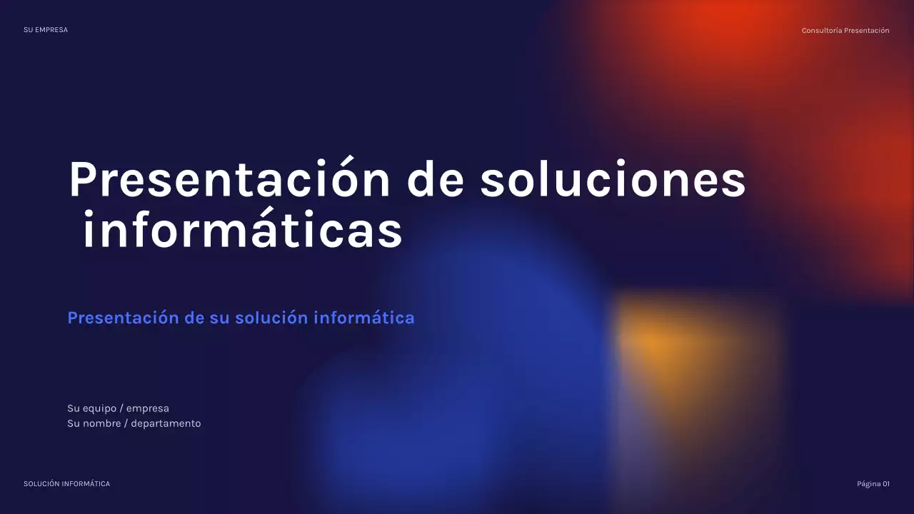 Presentación de TI moderna en color azul