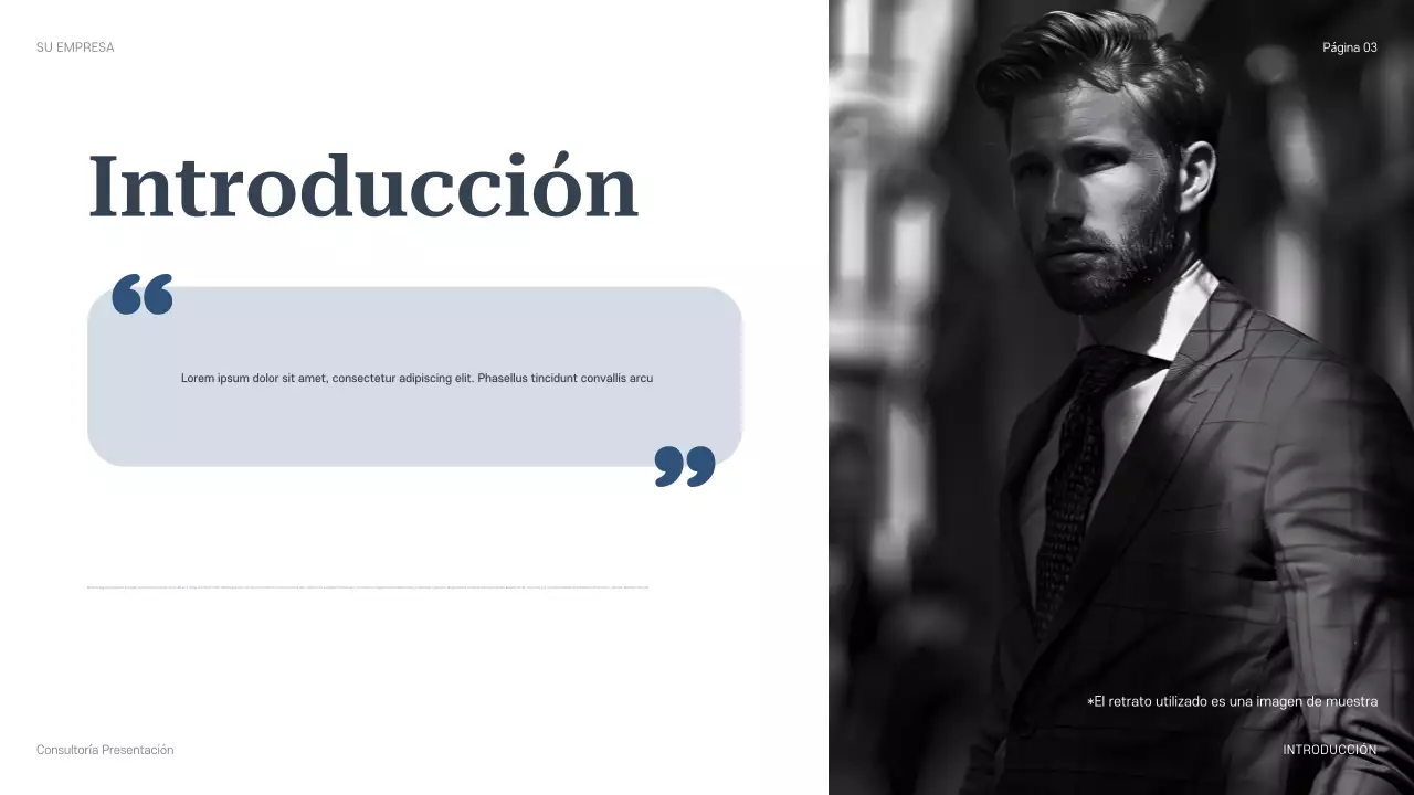 Presentación de consultoría profesional azul