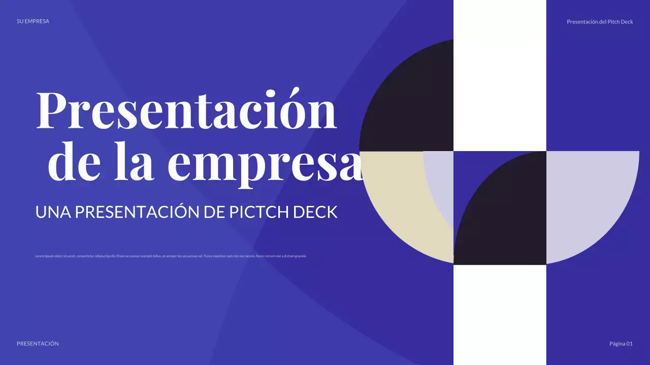 Presentación empresarial moderna de color morado