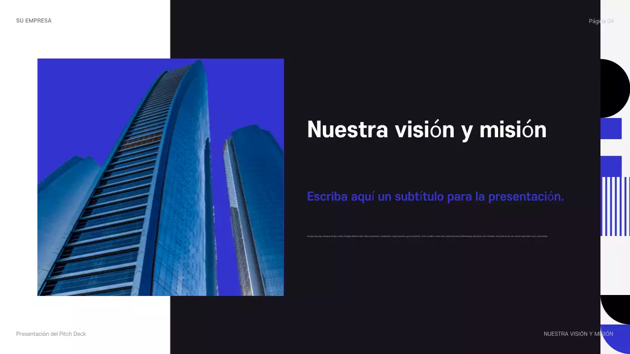 Presentación empresarial moderna en color azul