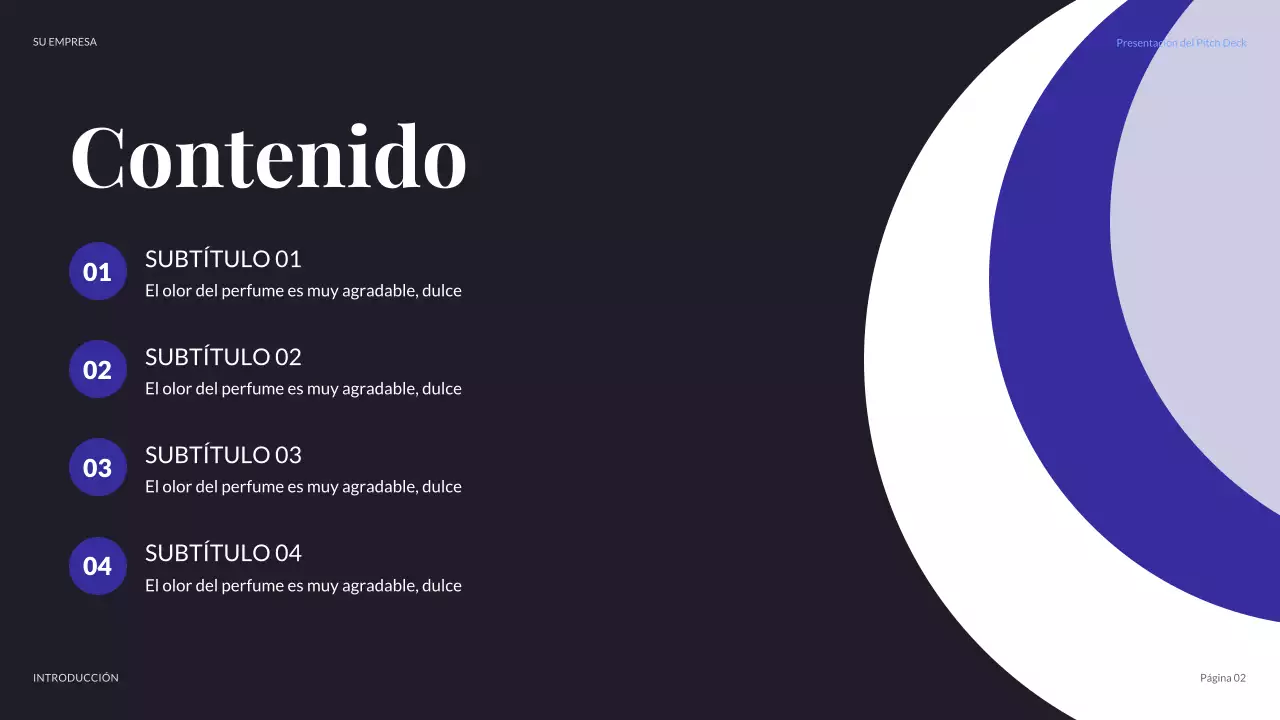 Presentación empresarial moderna de color morado