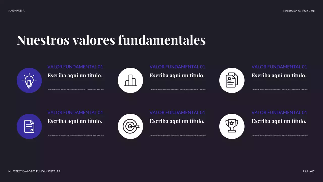 Presentación empresarial moderna de color morado