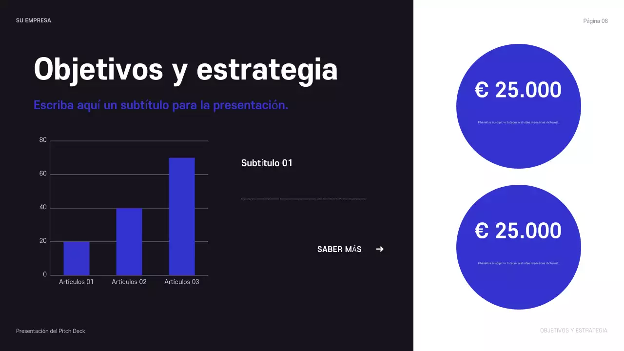 Presentación empresarial moderna en color azul