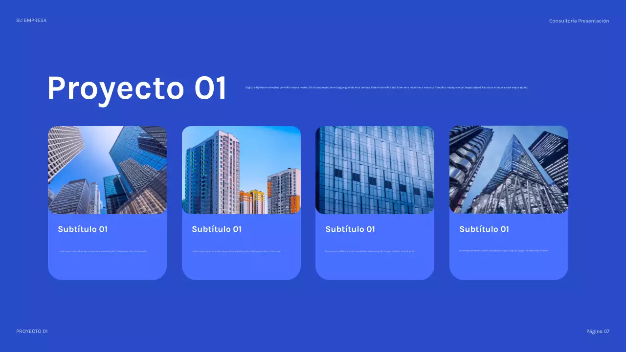 Presentación de TI moderna en color azul