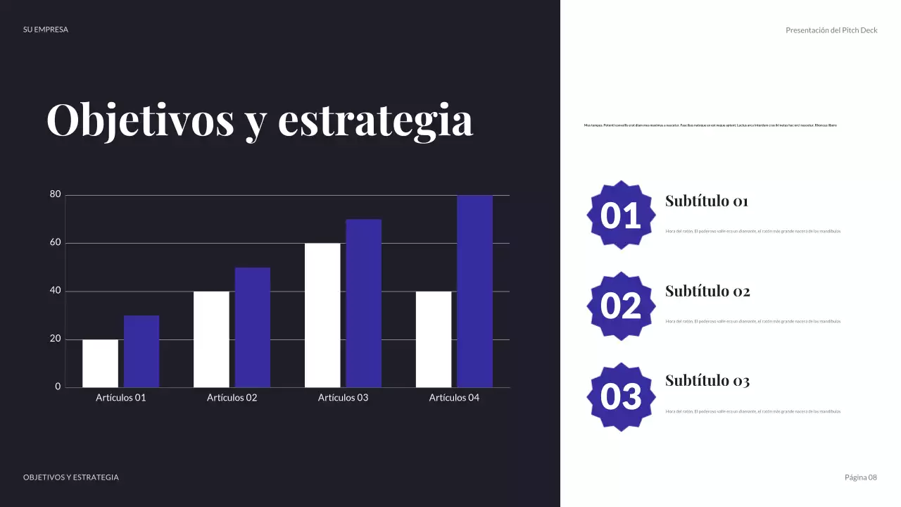 Presentación empresarial moderna de color morado