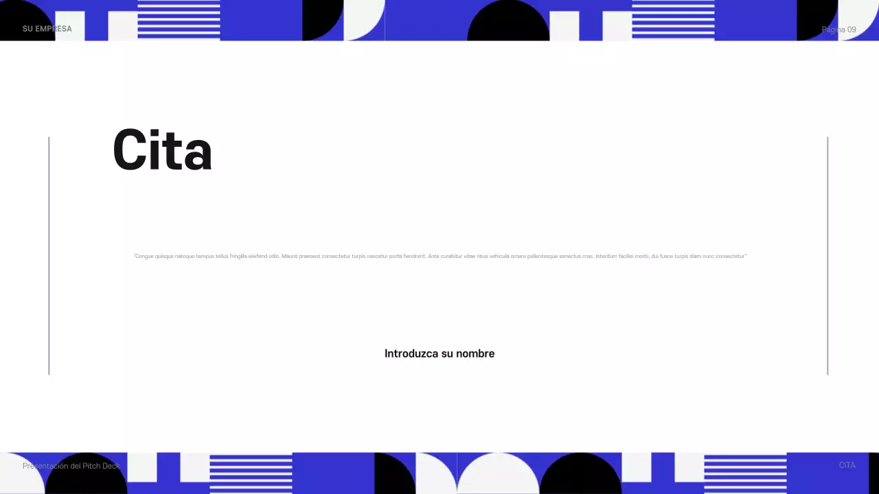 Presentación empresarial moderna en color azul