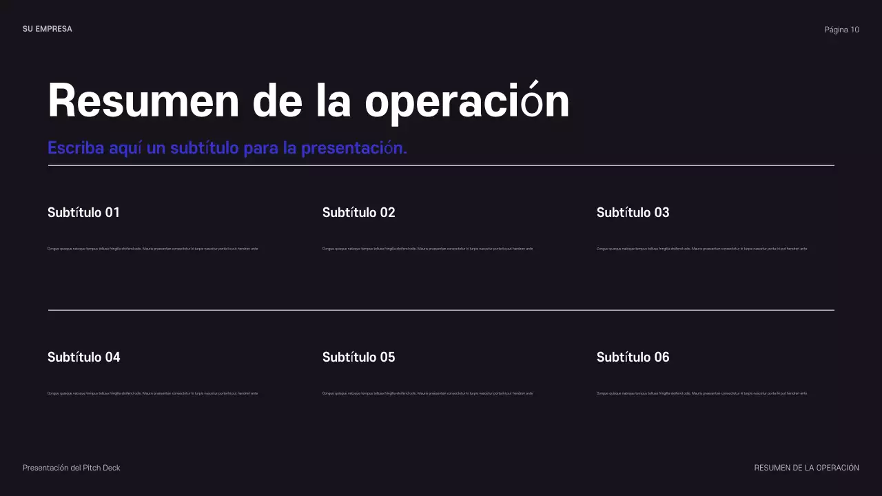 Presentación empresarial moderna en color azul