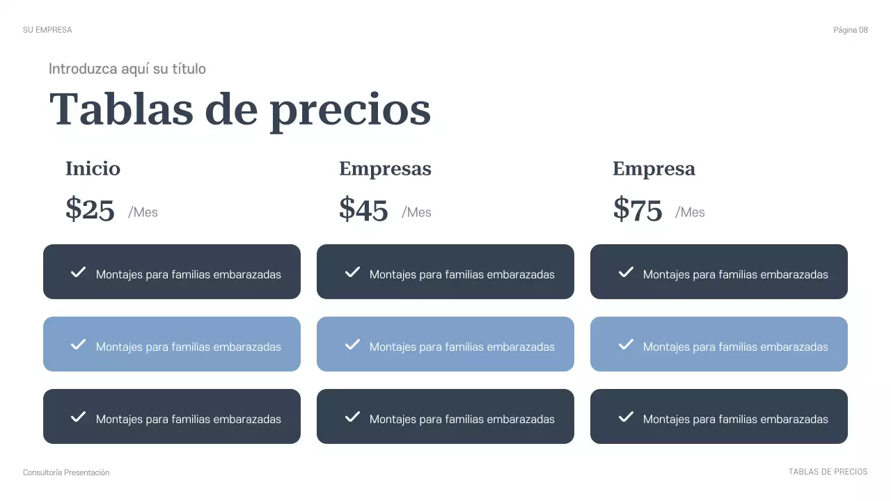 Presentación de consultoría profesional azul