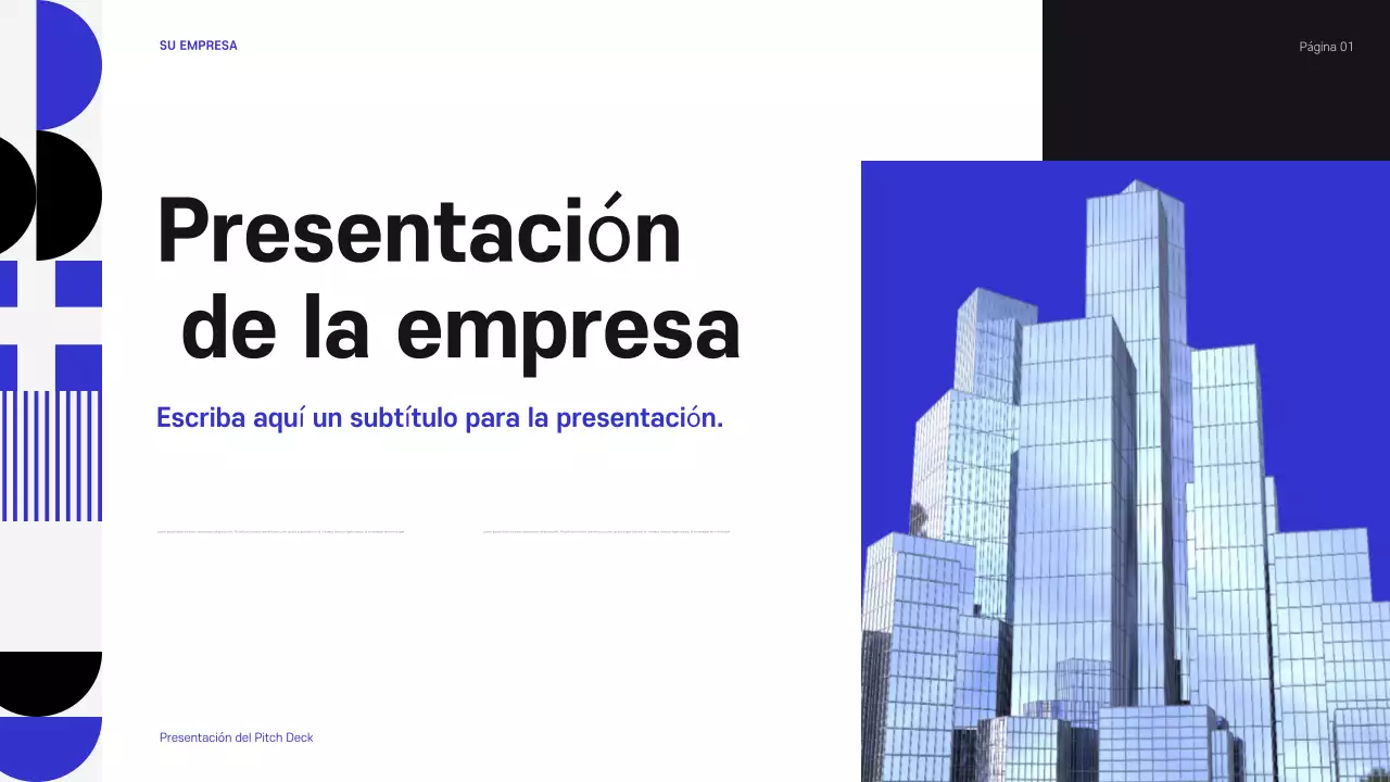 Presentación empresarial moderna en color azul