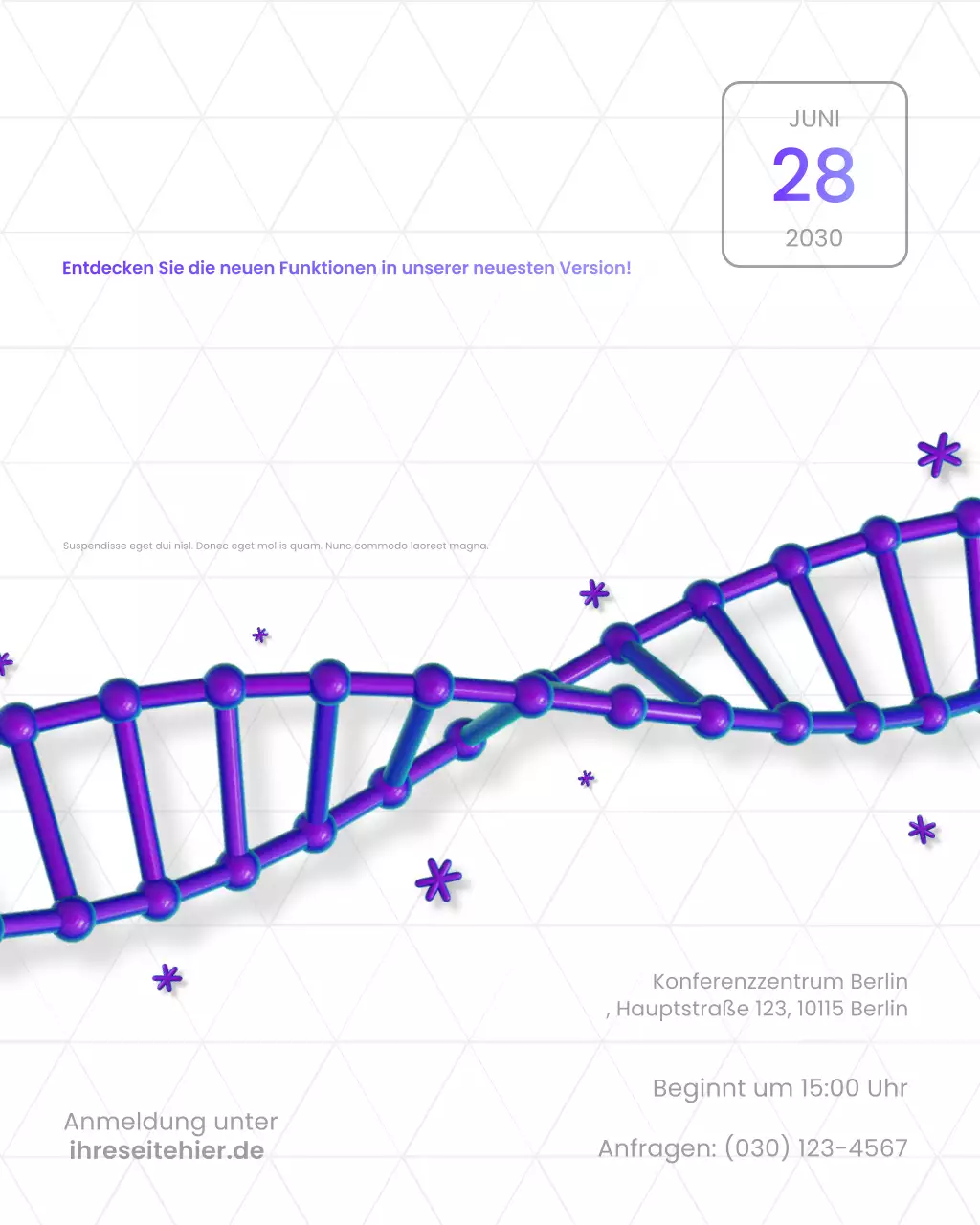 lila moderne Tech-Ankündigung