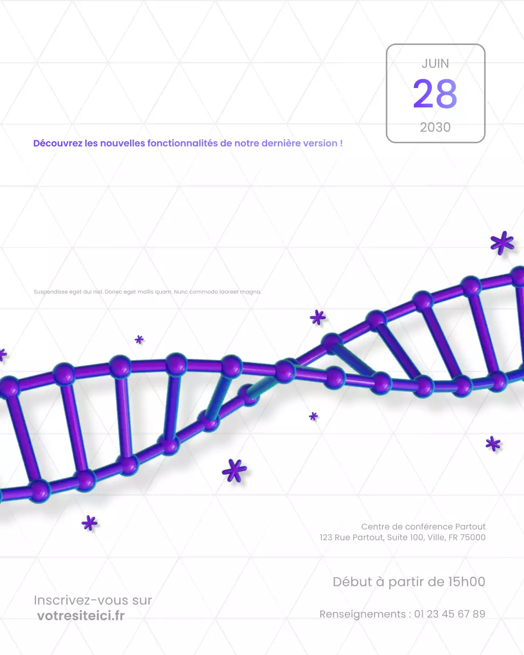 annonce de technologie moderne violette
