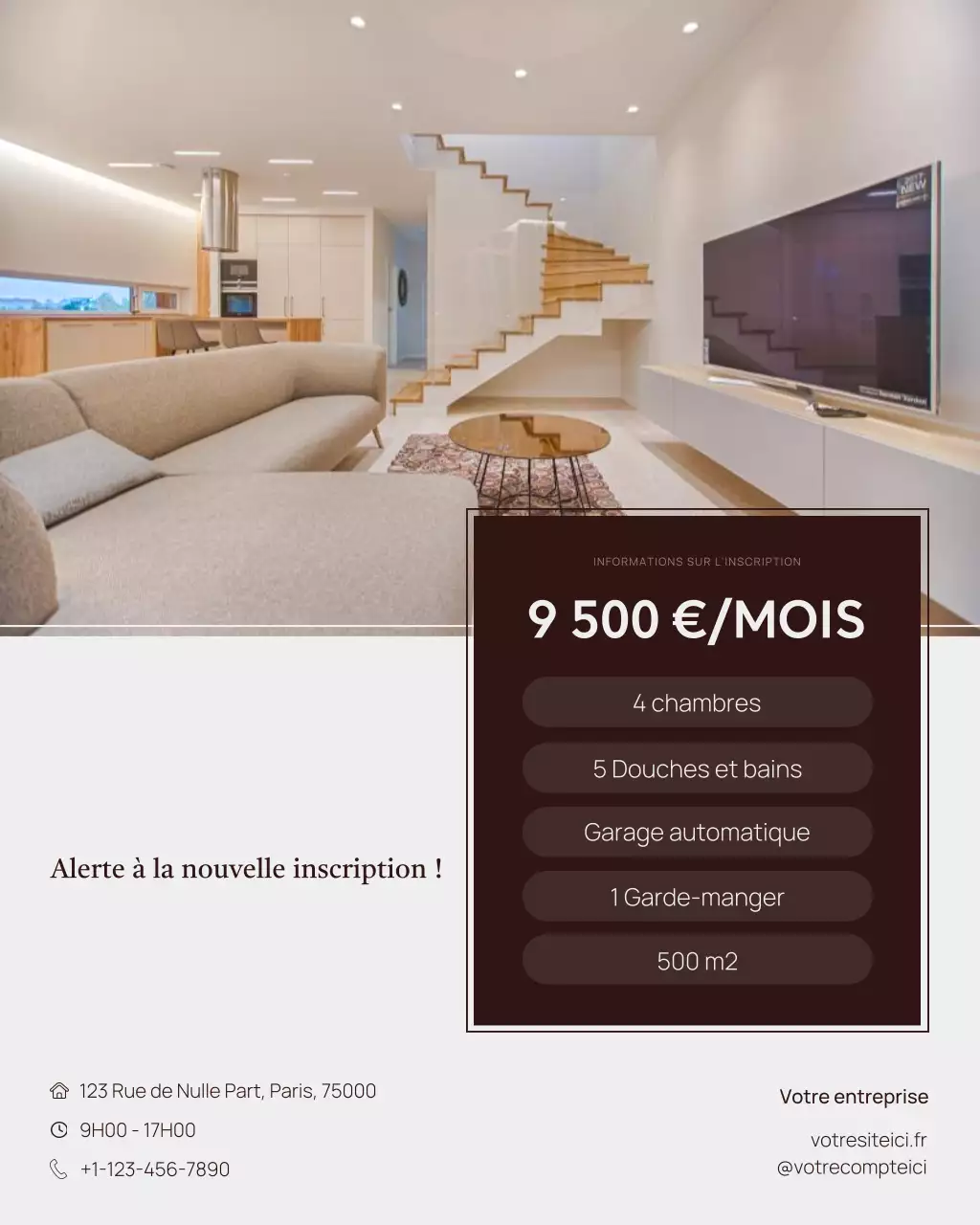 annonce immobilière blanche moderne