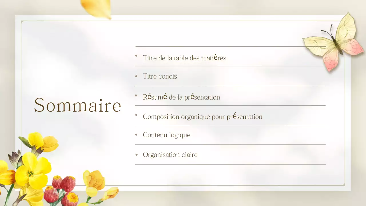 Présentation de fleurs printanières simples et jaunes