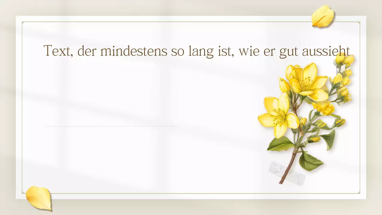 Gelbe einfache Frühlingsblume Präsentation