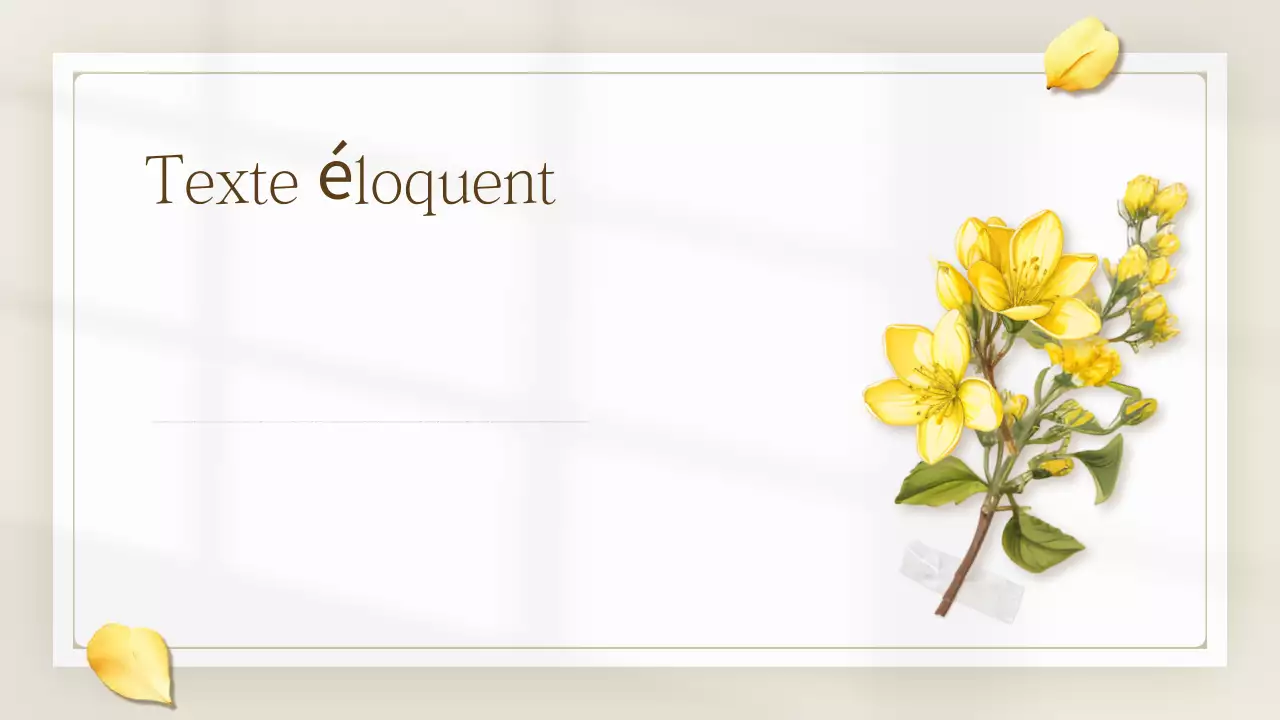 Présentation de fleurs printanières simples et jaunes