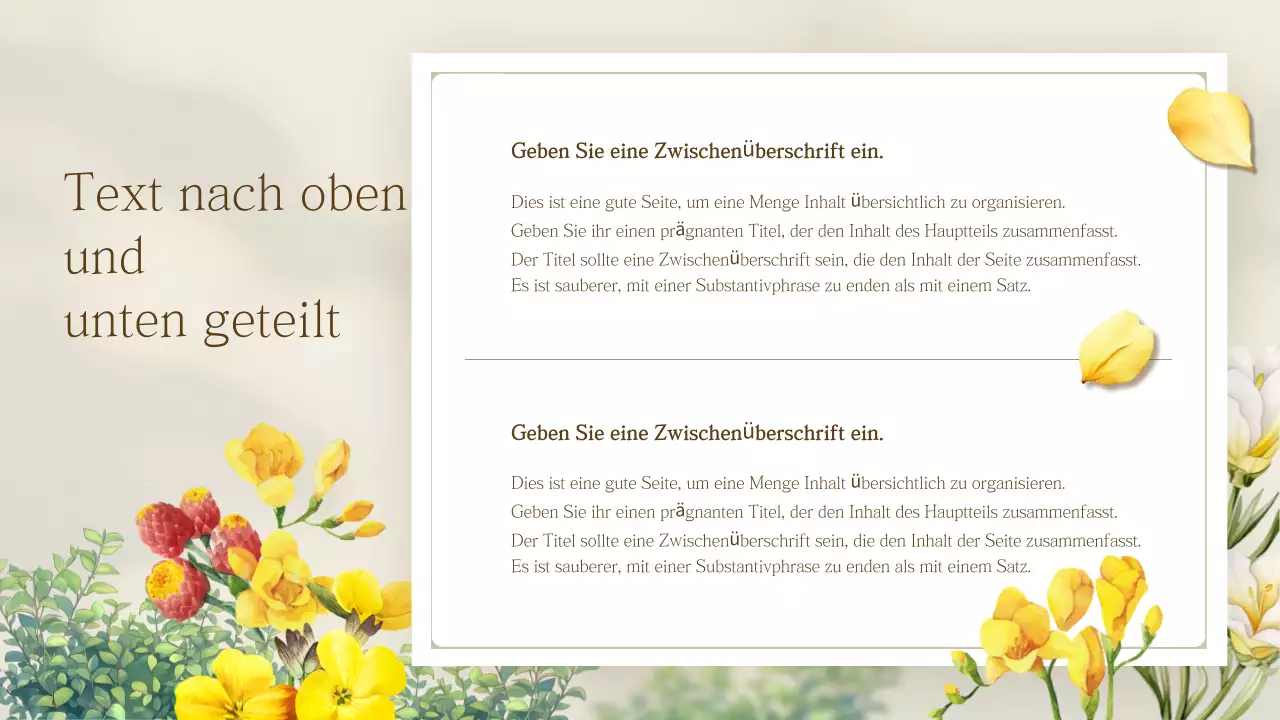 Gelbe einfache Frühlingsblume Präsentation