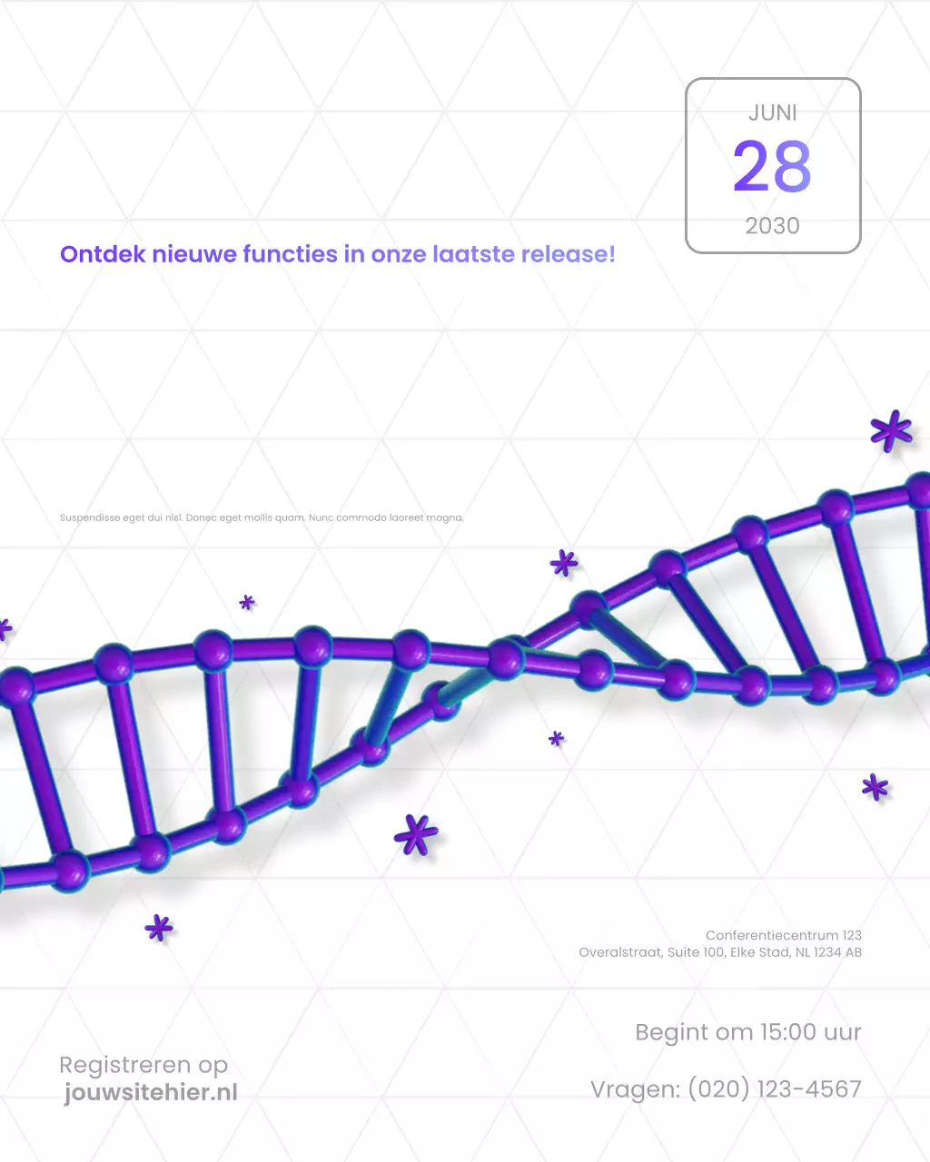 paarse moderne tech aankondiging