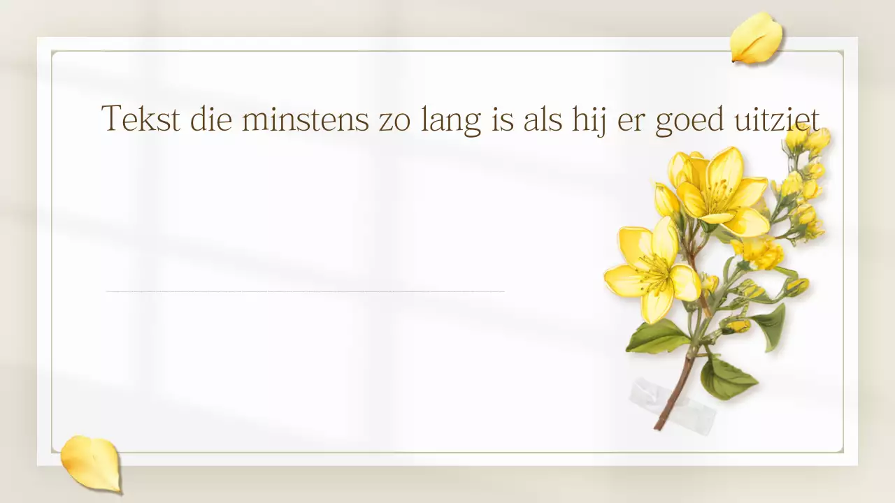 Gele eenvoudige lentebloempresentatie