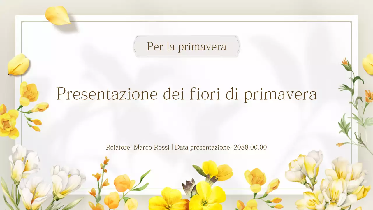Presentazione di fiori primaverili semplici gialli