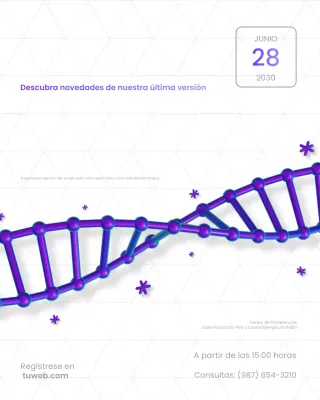 Anuncio de tecnología moderna de color morado