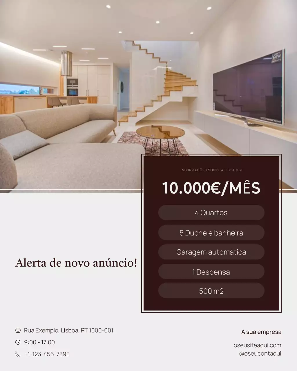 anúncio imobiliário moderno branco