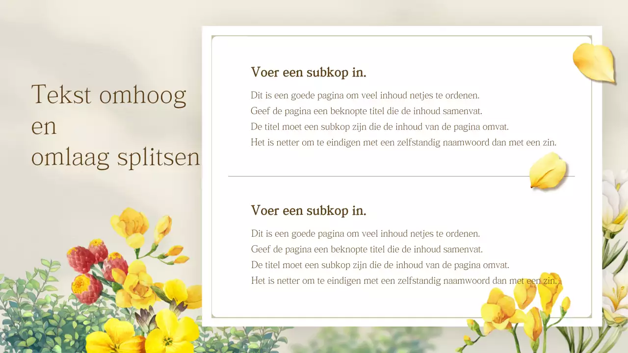 Gele eenvoudige lentebloempresentatie