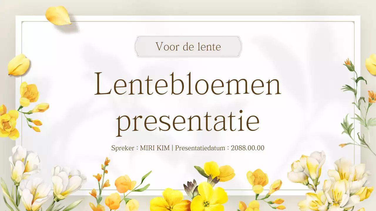 Gele eenvoudige lentebloempresentatie