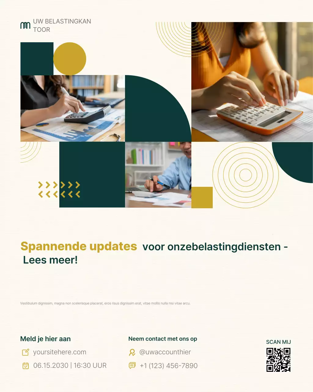 groene moderne belastingaankondiging