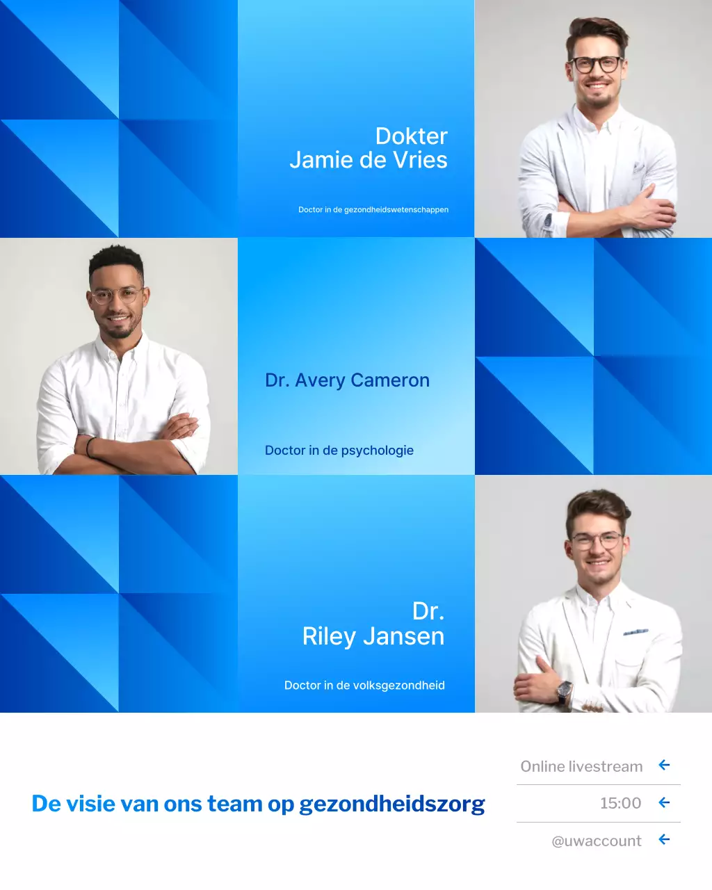 blauwe moderne gezondheidszorg aankondiging