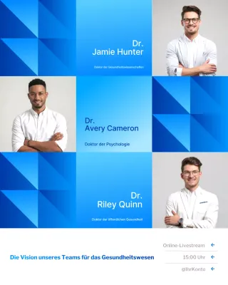 blaue moderne ankündigung des gesundheitswesens