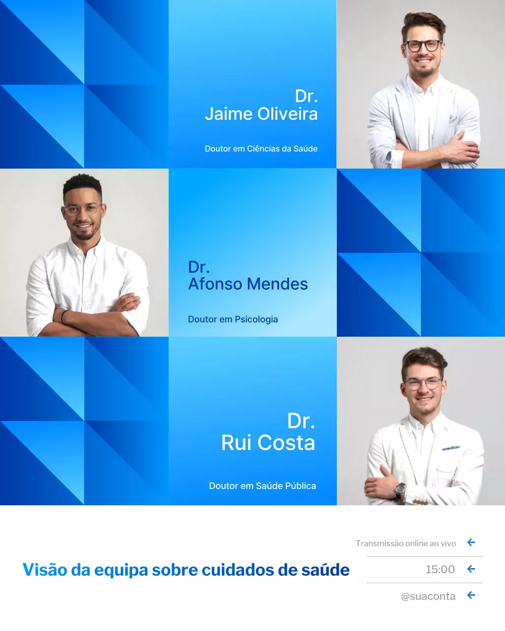 anúncio de saúde moderno azul