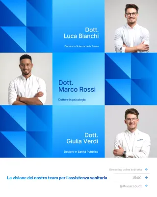 annuncio sanitario moderno blu