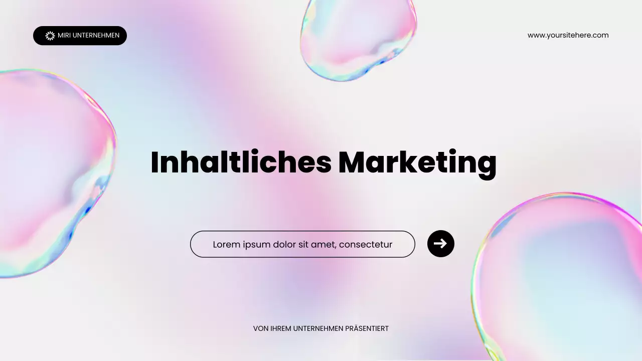 holografische abstrakte Content-Marketing-Promotion-Präsentation in Regenbogenfarben