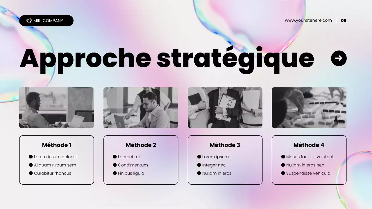 présentation de promotion de contenu marketing abstrait holographique arc-en-ciel