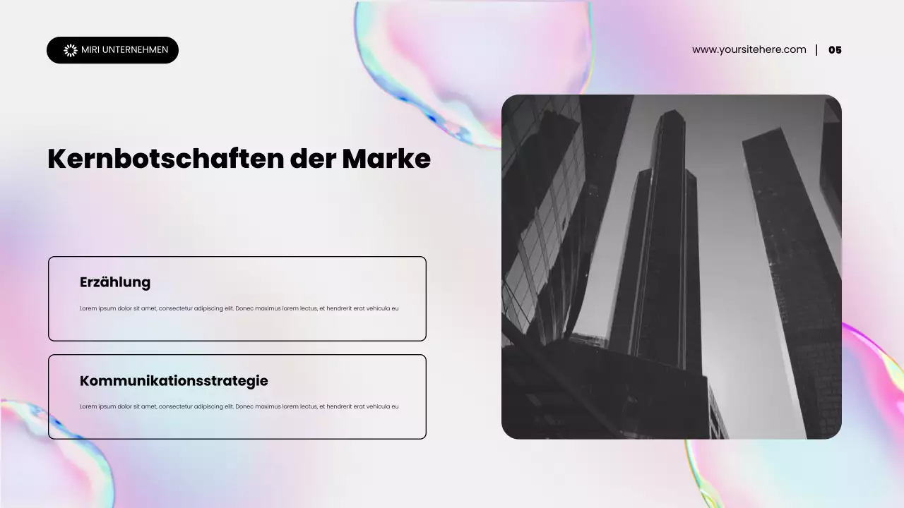 holografische abstrakte Content-Marketing-Promotion-Präsentation in Regenbogenfarben