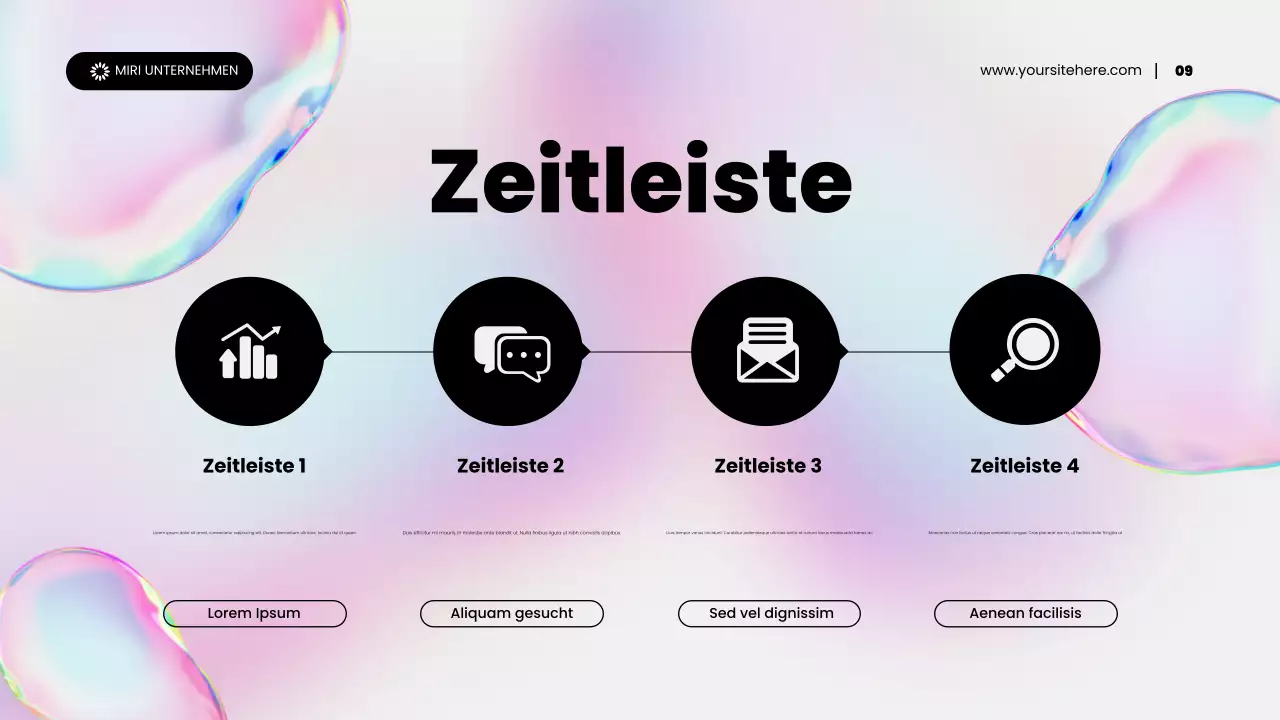 holografische abstrakte Content-Marketing-Promotion-Präsentation in Regenbogenfarben