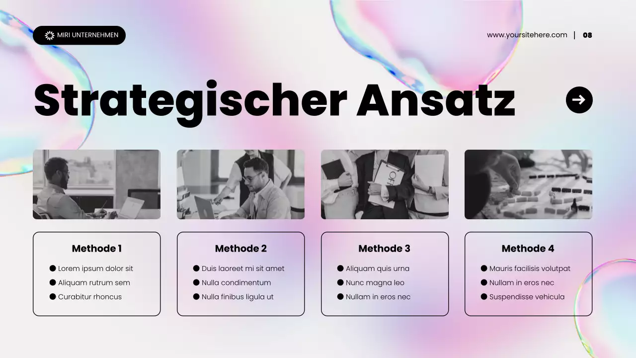 holografische abstrakte Content-Marketing-Promotion-Präsentation in Regenbogenfarben
