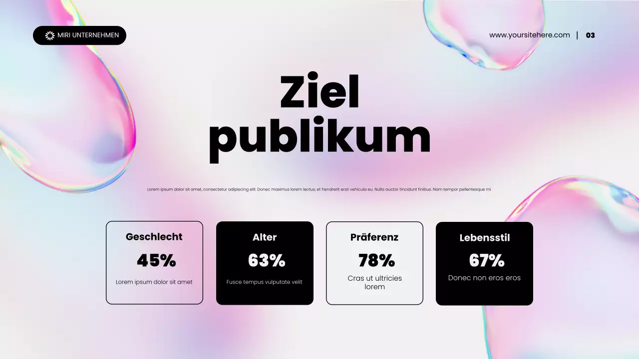 holografische abstrakte Content-Marketing-Promotion-Präsentation in Regenbogenfarben