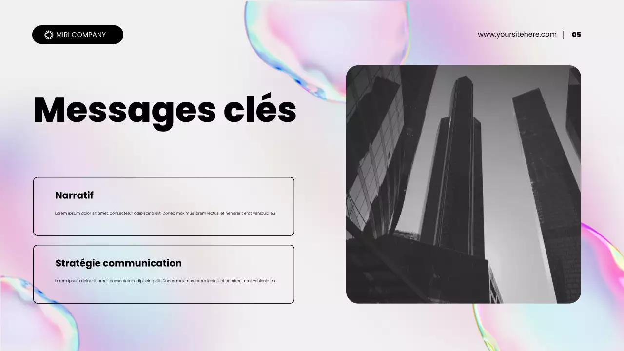 présentation de promotion de contenu marketing abstrait holographique arc-en-ciel