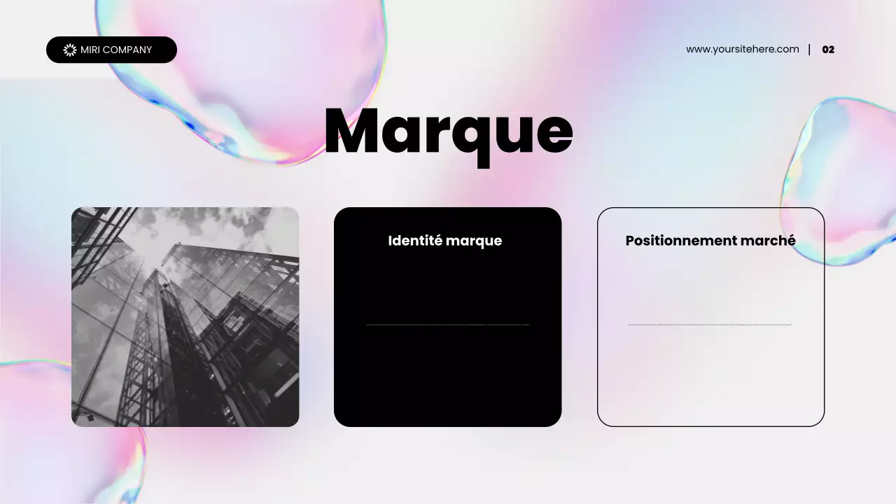 présentation de promotion de contenu marketing abstrait holographique arc-en-ciel