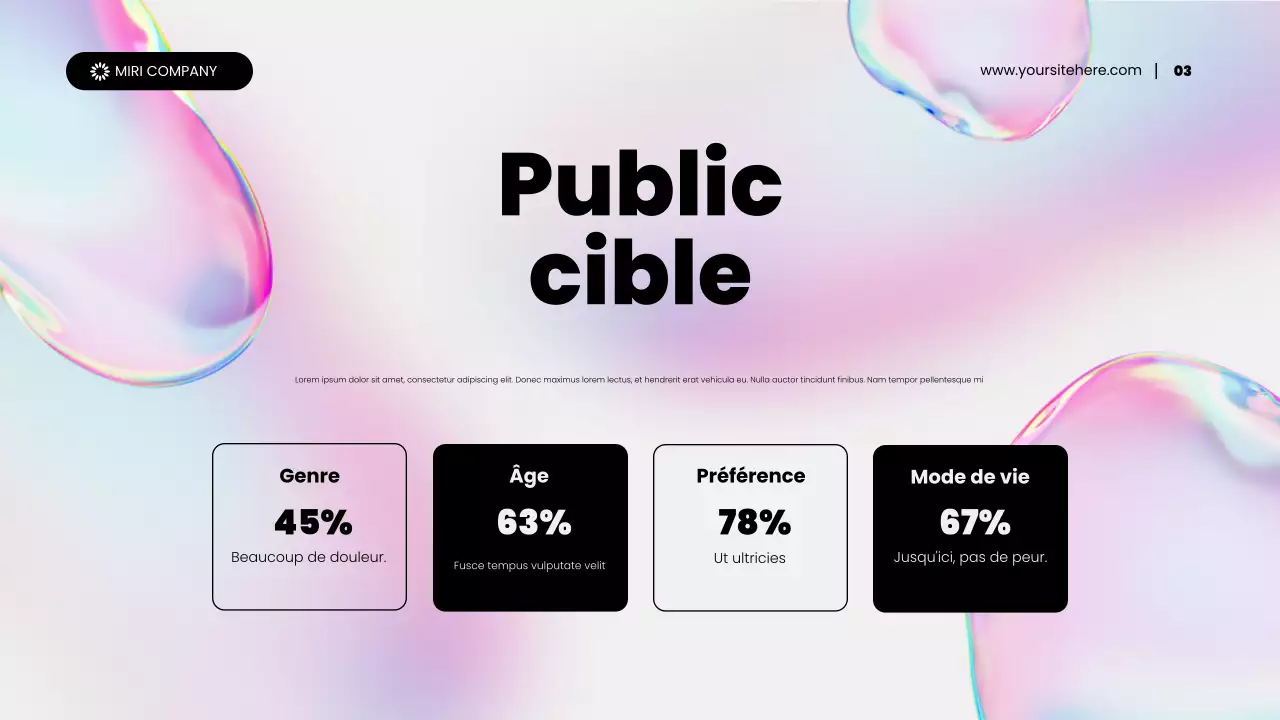 présentation de promotion de contenu marketing abstrait holographique arc-en-ciel