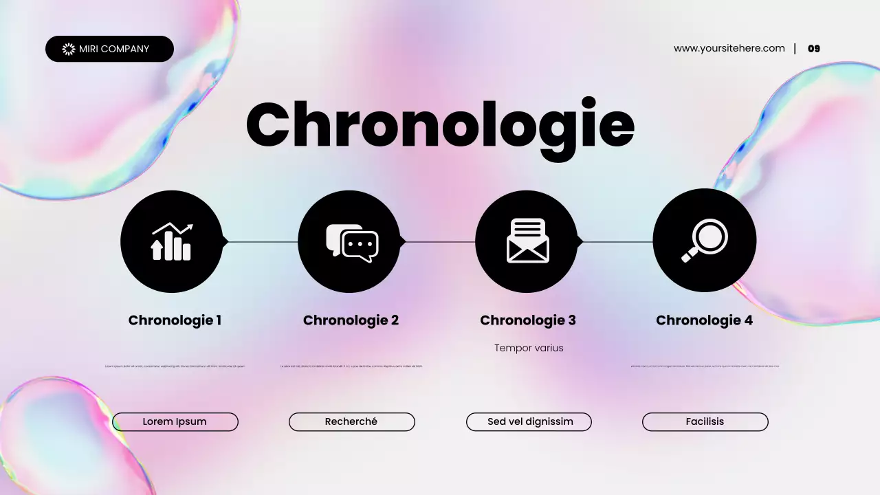 présentation de promotion de contenu marketing abstrait holographique arc-en-ciel