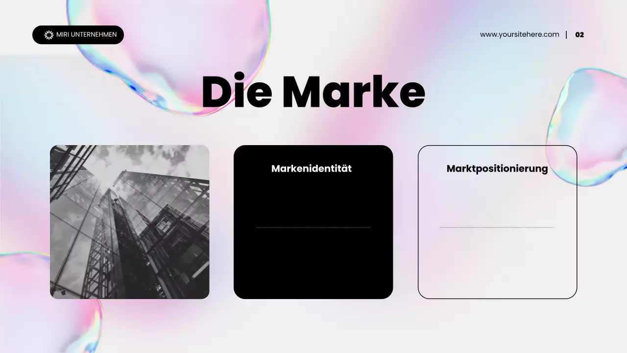 holografische abstrakte Content-Marketing-Promotion-Präsentation in Regenbogenfarben