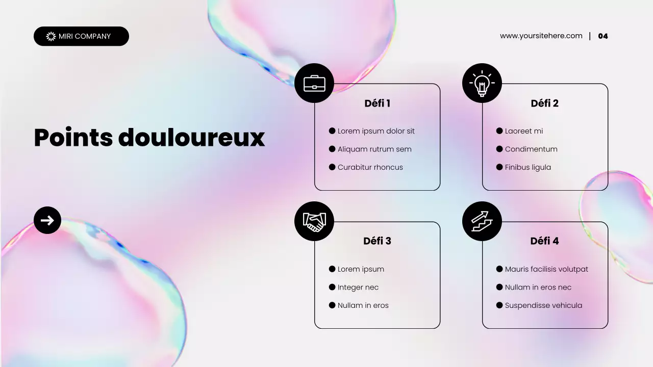 présentation de promotion de contenu marketing abstrait holographique arc-en-ciel