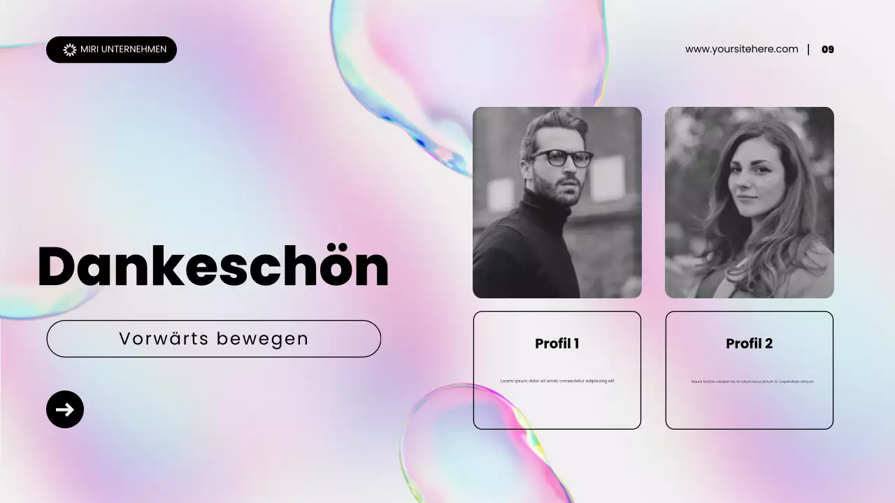 holografische abstrakte Content-Marketing-Promotion-Präsentation in Regenbogenfarben