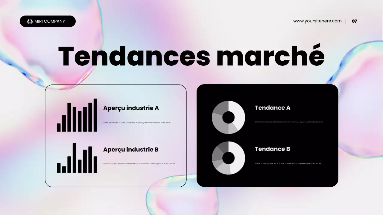 présentation de promotion de contenu marketing abstrait holographique arc-en-ciel