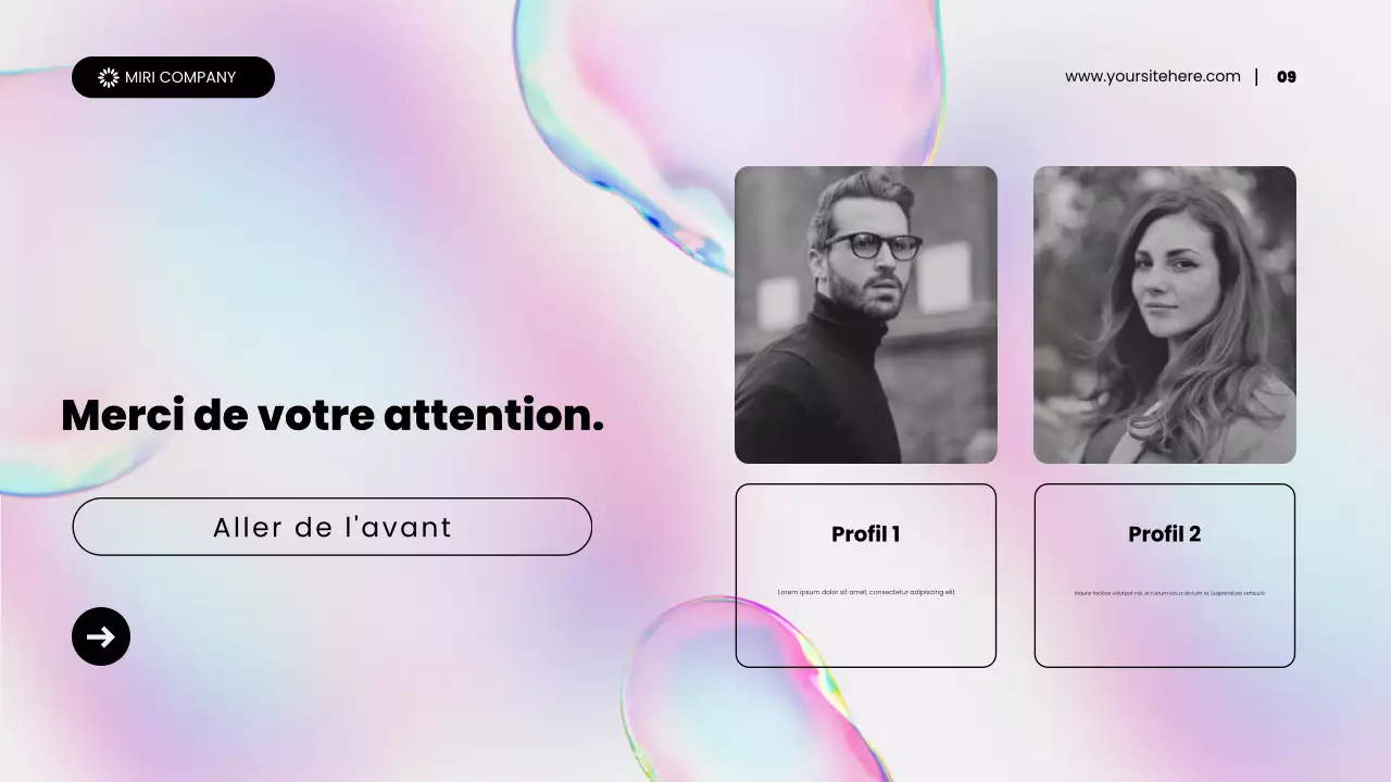 présentation de promotion de contenu marketing abstrait holographique arc-en-ciel