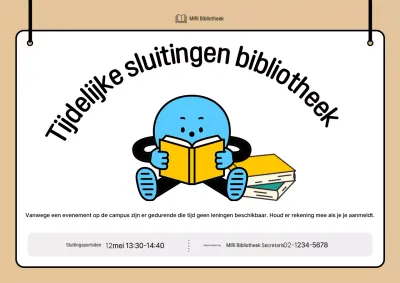 Beige Eenvoudige Bibliotheekgids